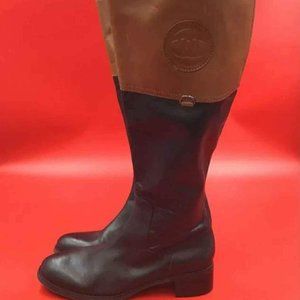 Etienne Aigner Designer Women's Black Round Toe Side Zip Riding Boots - Size 8